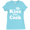 kiss the cook chef Ladies Fitted T-Shirt
