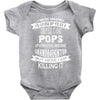 Super Cool Pops Of A Freaking Awesome Granddaughter Baby Onesie
