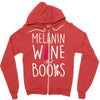 melanin wine and books Zipper Hoodie