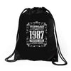 vintage made in 1987 perfectly aged a living legend Drawstring Bags