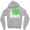 i love weed fun Zipper Hoodie