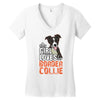 This Girl Loves Her Border Collie Women's V-Neck T-Shirt
