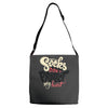 socks don't protect my heart Adjustable Strap Totes