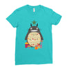 totoro christmas tree Ladies Fitted T-Shirt