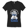 Some Girls Love Diamonds This Girl Loves Balls Women's V-Neck T-Shirt