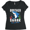 brother shark doo doo doo family matching Women's Triblend Scoop T-shirt