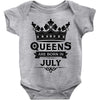 Queens Are Born In July Baby Onesie