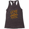 me love my dog Racerback Tank