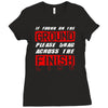please drag across the finish line Ladies Fitted T-Shirt