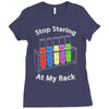 stop staring at my rack Ladies Fitted T-Shirt