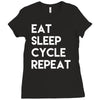 eat sleep cycle repeat Ladies Fitted T-Shirt