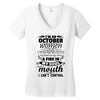 I Am An October Women Women's V-Neck T-Shirt