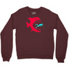 monster fish eats diver Crewneck Sweatshirt