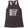 v6 swim bike run Racerback Tank