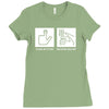 push button receive bacon Ladies Fitted T-Shirt