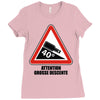 warning descent Ladies Fitted T-Shirt