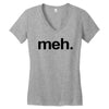 meh geek nerd t shirt funny humor retro Women's V-Neck T-Shirt