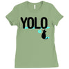 yolo cat Ladies Fitted T-Shirt