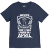 Never Underestimate Dog Rescuer Who Was Born April V-Neck Tee