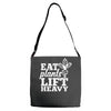 eat plants lift heavy Adjustable Strap Totes