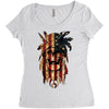 skull us flag Women's Triblend Scoop T-shirt