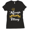 kings are born in may Ladies Fitted T-Shirt