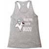 im here for the boos Racerback Tank