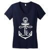 anchored faith (2) Women's V-Neck T-Shirt