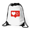 no love notification Drawstring Bags