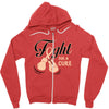 Fight For a Cure Uterine Cancer Awareness Zipper Hoodie
