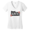 blessed aunitie with flower Women's V-Neck T-Shirt