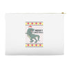 ugly dinosaur merry christmas Accessory Pouches