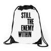 still the enemy within Drawstring Bags