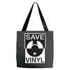 save the vinyl Tote Bags