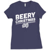 beery christmas hops drinking beer funny Ladies Fitted T-Shirt