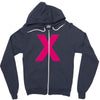 pink x Zipper Hoodie