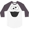 Cookie Monster Face 3/4 Sleeve Shirt