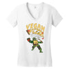 vegan pizza power Women's V-Neck T-Shirt