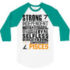 Strong Independent Motivated Pisces 3/4 Sleeve Shirt