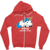 sad unicorn Zipper Hoodie