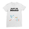 Baby On Board with Stork Ladies Fitted T-Shirt