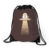 alien coffee invasion Drawstring Bags