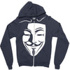 v per vendetta face film horror cinema&amp;tv Zipper Hoodie