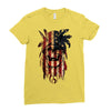 skull us flag Ladies Fitted T-Shirt