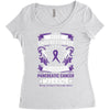 Never Underestimate the Strength of a Pancreatic Cancer Warrior Women's Triblend Scoop T-shirt