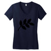 daun hitam Women's V-Neck T-Shirt