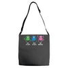 three monkeys talking nonsense Adjustable Strap Totes