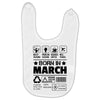 Born In March Baby Bibs