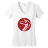 Red Dinosaur Women's V-Neck T-Shirt