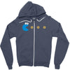 funny 80s pacman cookie monster retro gaming Zipper Hoodie